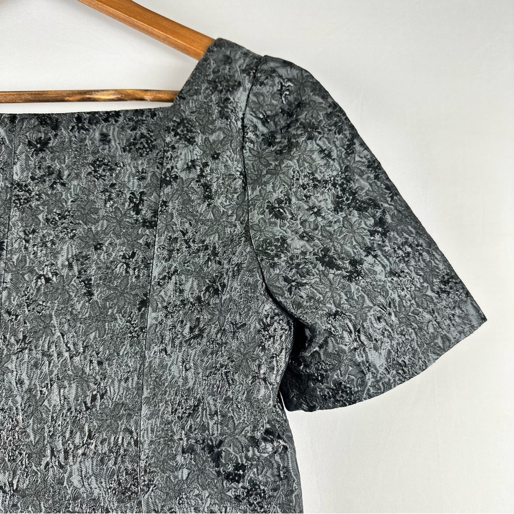 CLUB MONACO Women Brocade Puff Sleeve Square Neckline Blouse Top - Picture 8 of 14